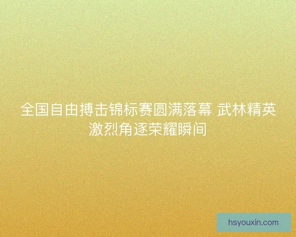 全国自由搏击锦标赛圆满落幕 武林精英激烈角逐荣耀瞬间