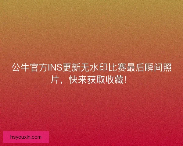 公牛官方INS更新无水印比赛最后瞬间照片，快来获取收藏！